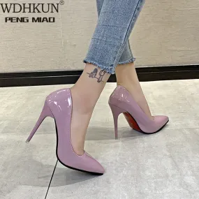 9CM Women Pump Shoes Ivory Wedding Shoes Bridal Sapatos Nude High Heel Bride Bridesmaid   Evening Party Shoes Pink Hot