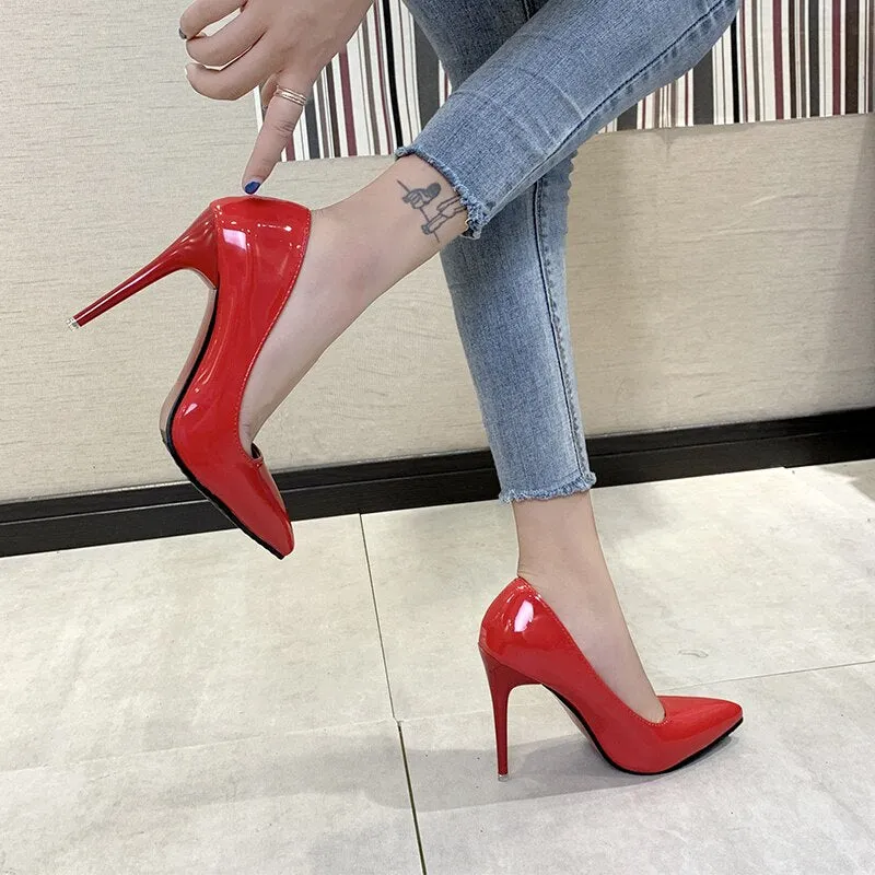 9CM Women Pump Shoes Ivory Wedding Shoes Bridal Sapatos Nude High Heel Bride Bridesmaid   Evening Party Shoes Pink Hot