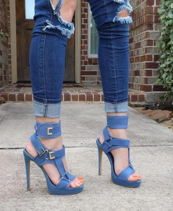 Amozae Big Size 34-43 Brand New Ladies Thin High Heels Gladiator Sandals Platform Summer Sandals Women Party Shoes Woman