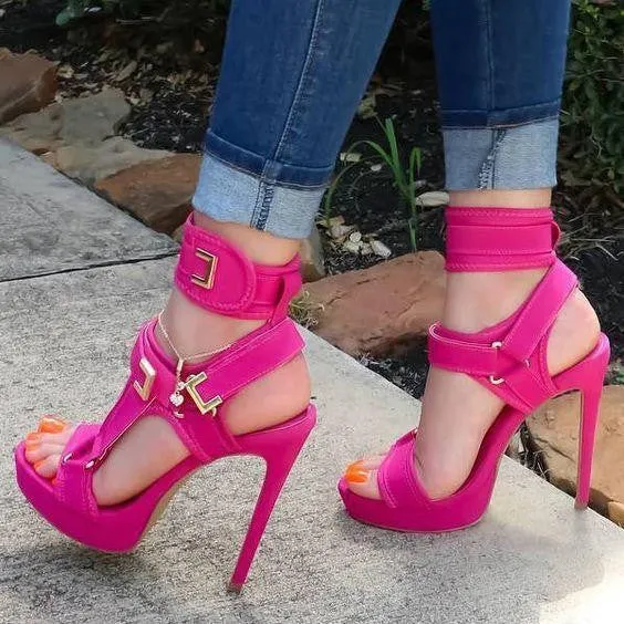 Amozae Big Size 34-43 Brand New Ladies Thin High Heels Gladiator Sandals Platform Summer Sandals Women Party Shoes Woman
