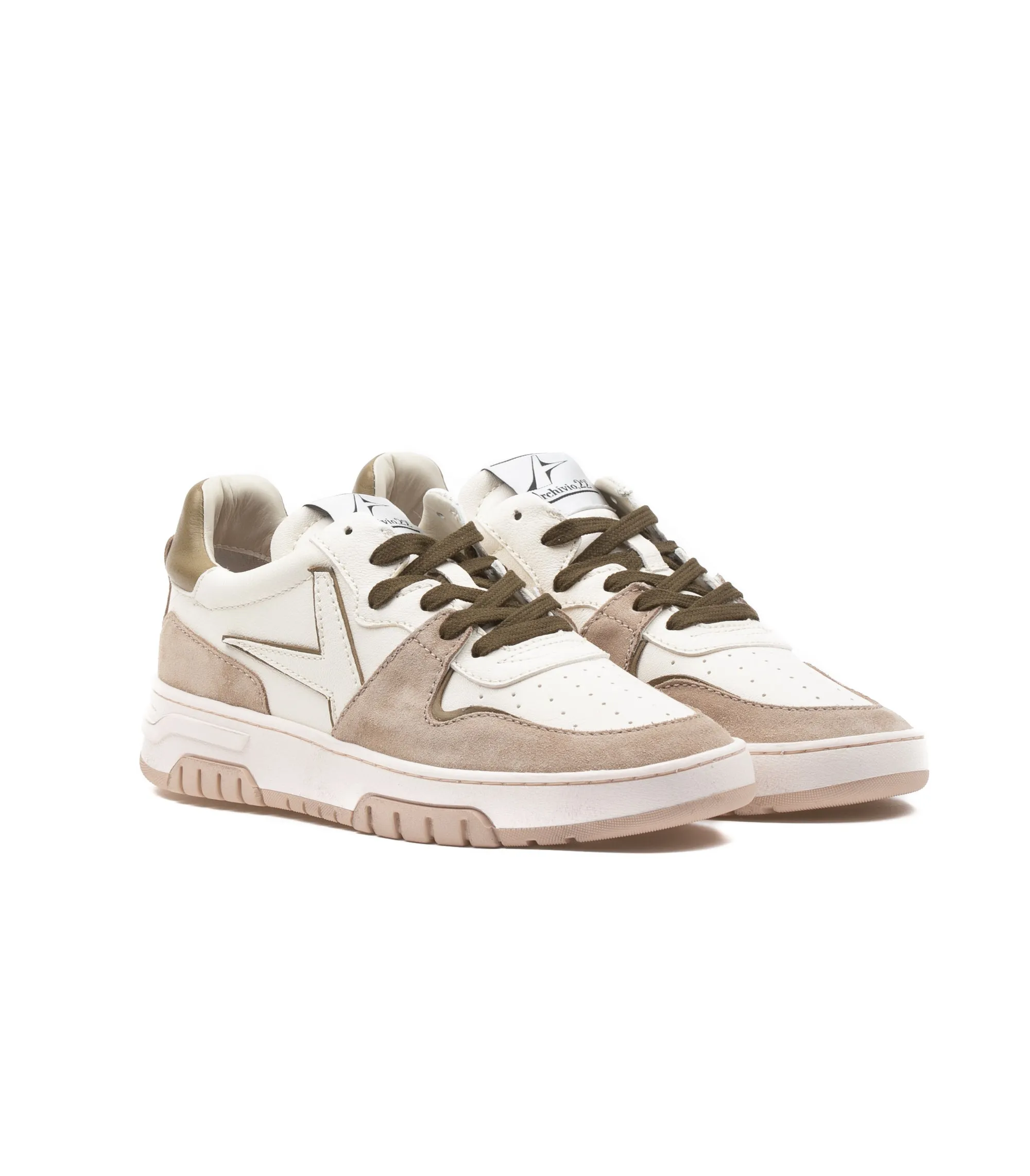 Archivio 22 Stepone Bascket Bianco Oliva Uomo