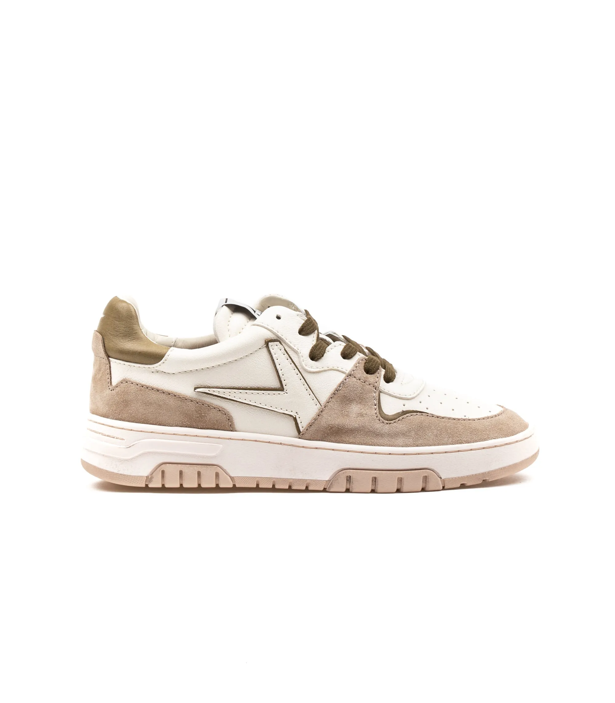 Archivio 22 Stepone Bascket Bianco Oliva Uomo