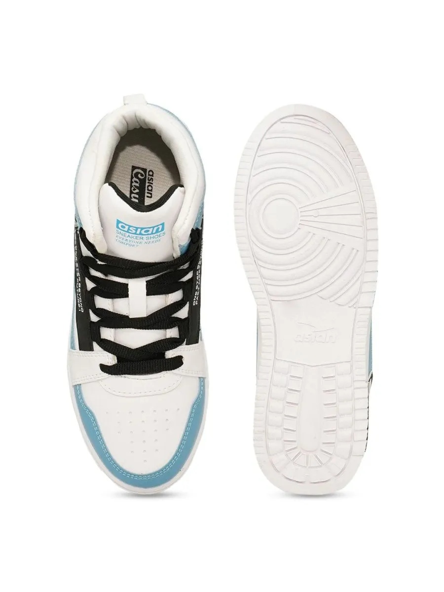 ASIAN Men Trazan Mid Top Colourblocked Lightweight Comfort Insole Basics Sneakers