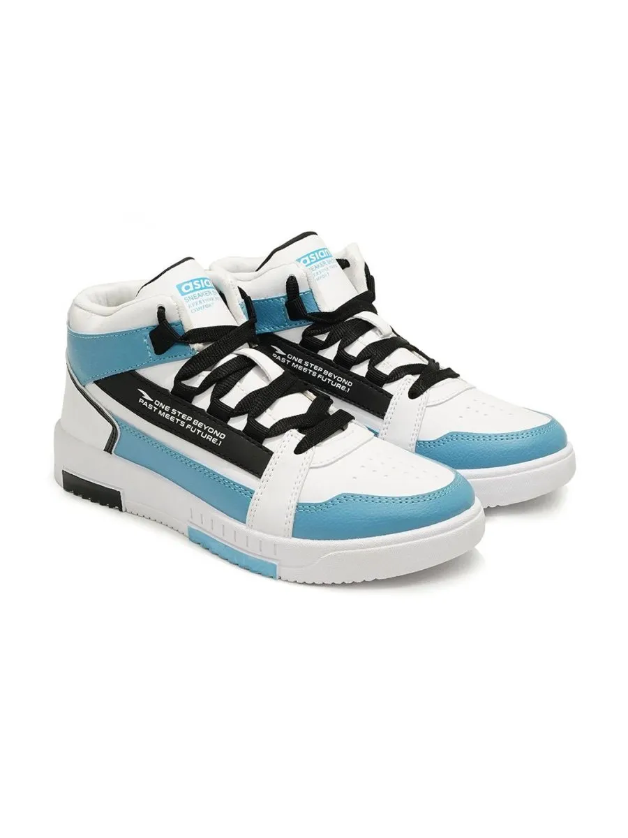 ASIAN Men Trazan Mid Top Colourblocked Lightweight Comfort Insole Basics Sneakers