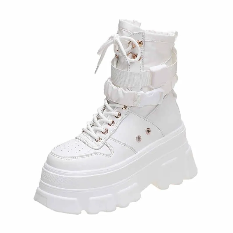 Christmas Gift 2023 Women's Height-increasing Thick-soled Boots Wedge Heel Lace-up Decorative Women's Shoes Fashion Winter Women's Boots
