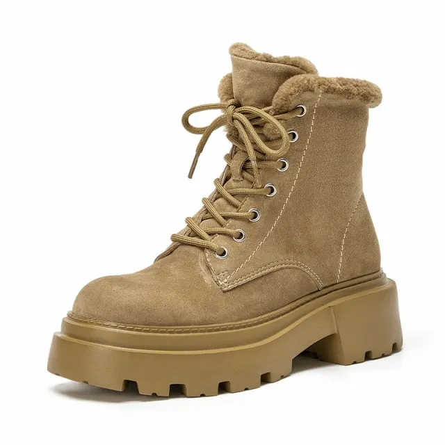 Cibel Women's Suede Platform Snow Boots