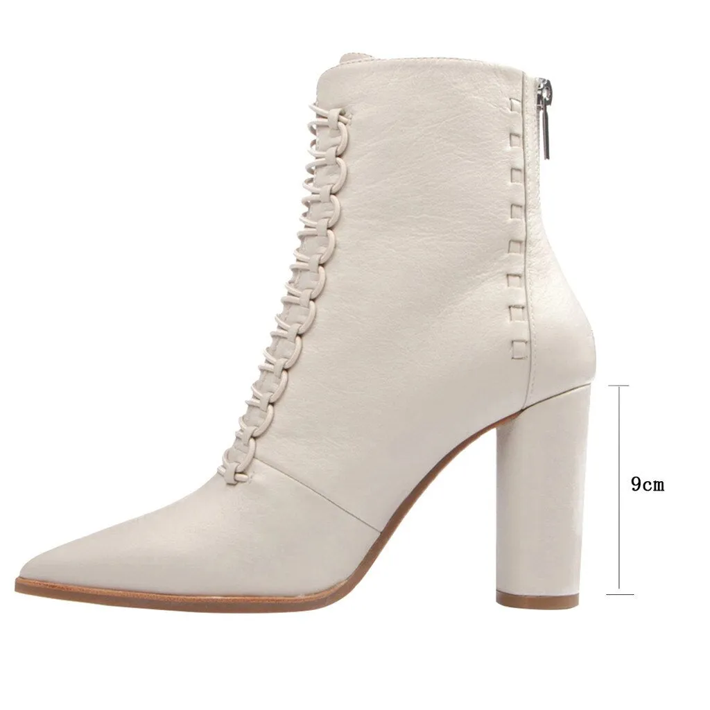 Cool Cowboy Shoes Women Pointed Ankle Boots