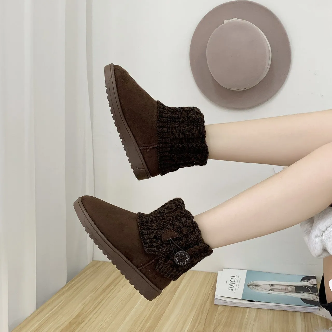 Cuzcare Outdoor Orthopedic Winter Boots For Women Suede Ankle Shoes