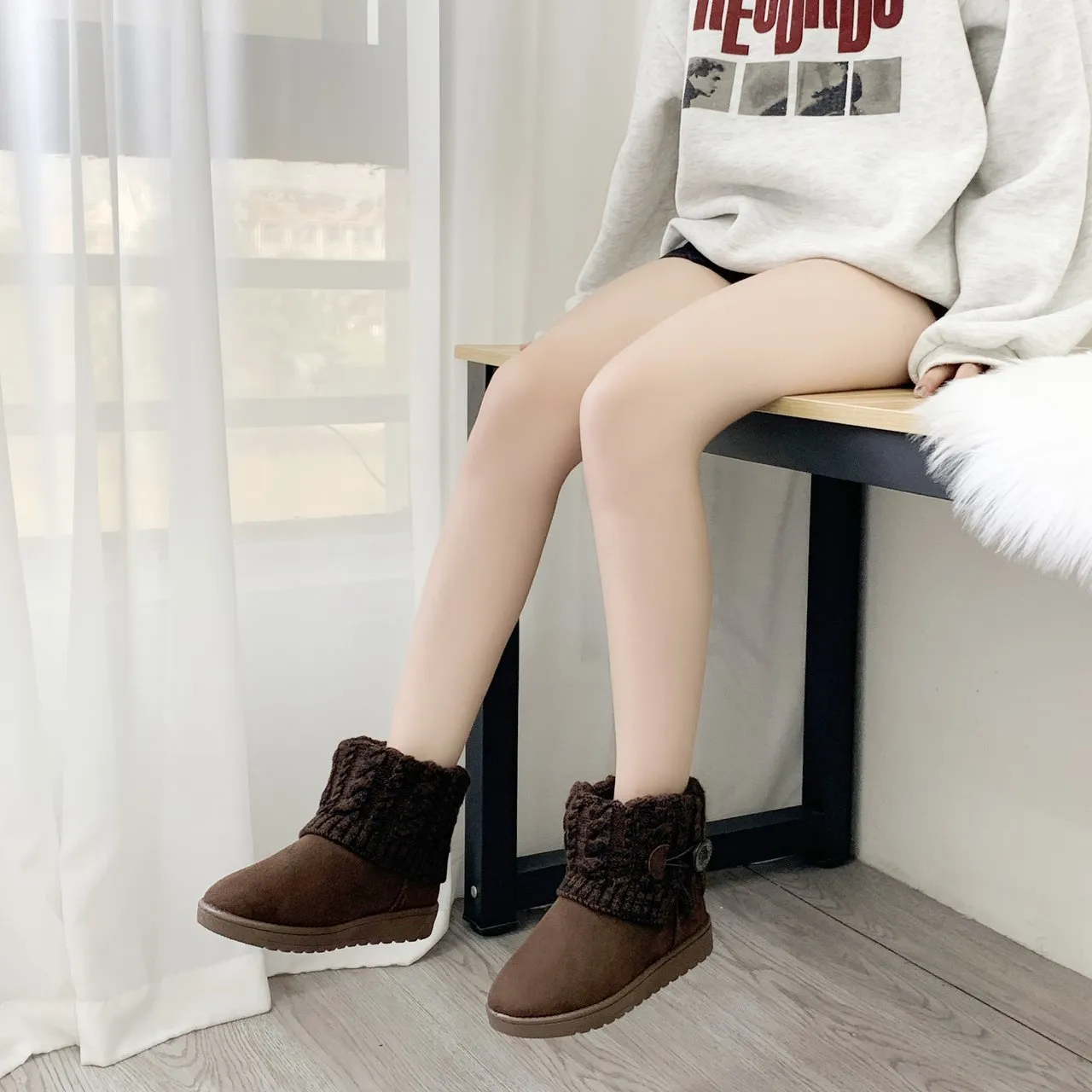 Cuzcare Outdoor Orthopedic Winter Boots For Women Suede Ankle Shoes