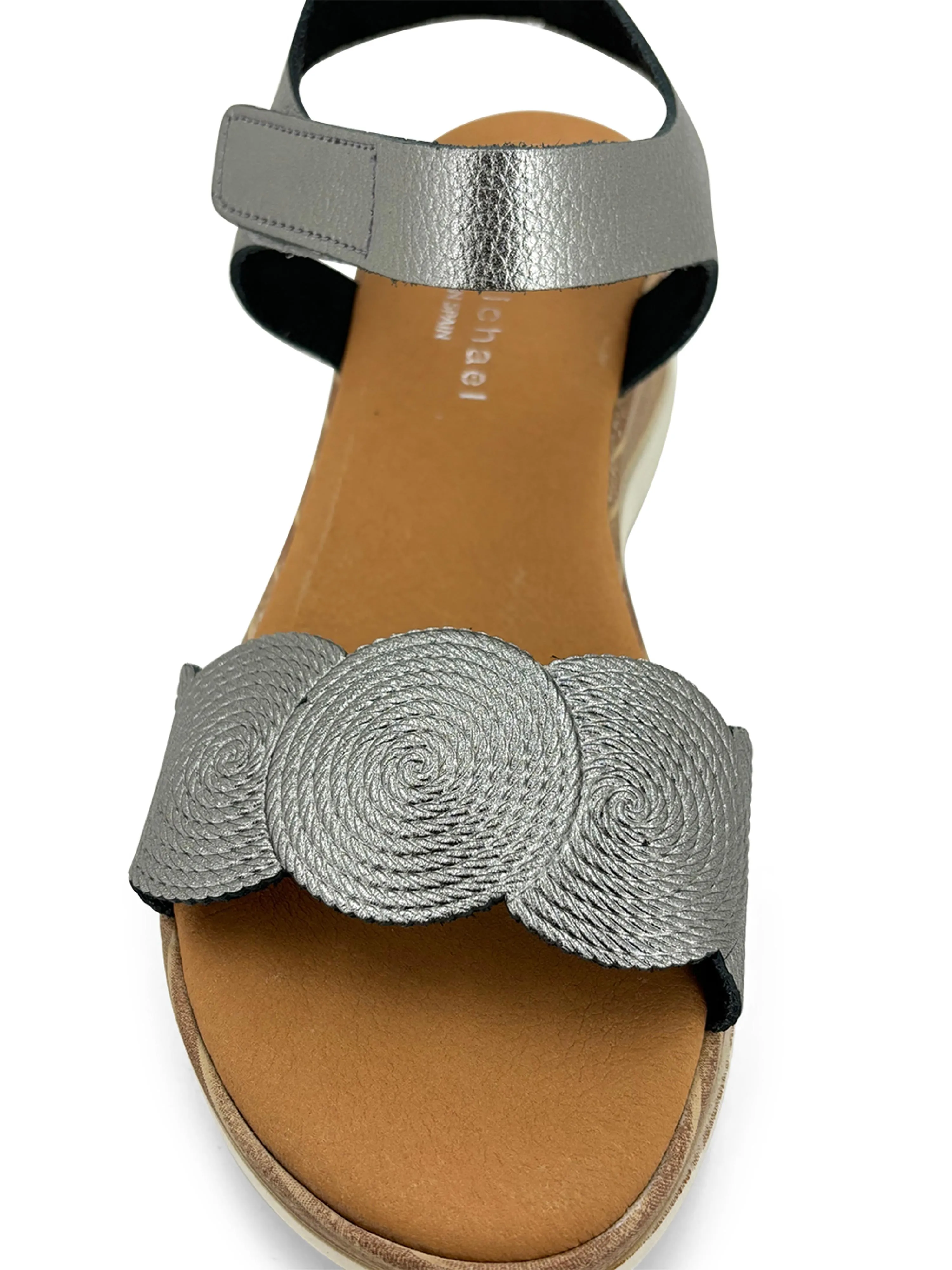 Eric Michael HONEY Metallic Pewter Leather Sandal