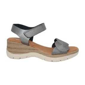 Eric Michael HONEY Metallic Pewter Leather Sandal
