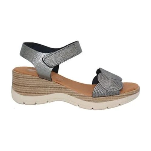 Eric Michael HONEY Metallic Pewter Leather Sandal