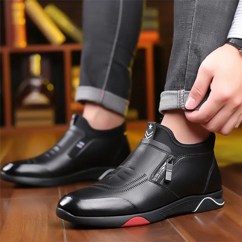 Genuine Leather Snow Sneakers