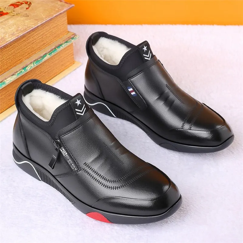 Genuine Leather Snow Sneakers