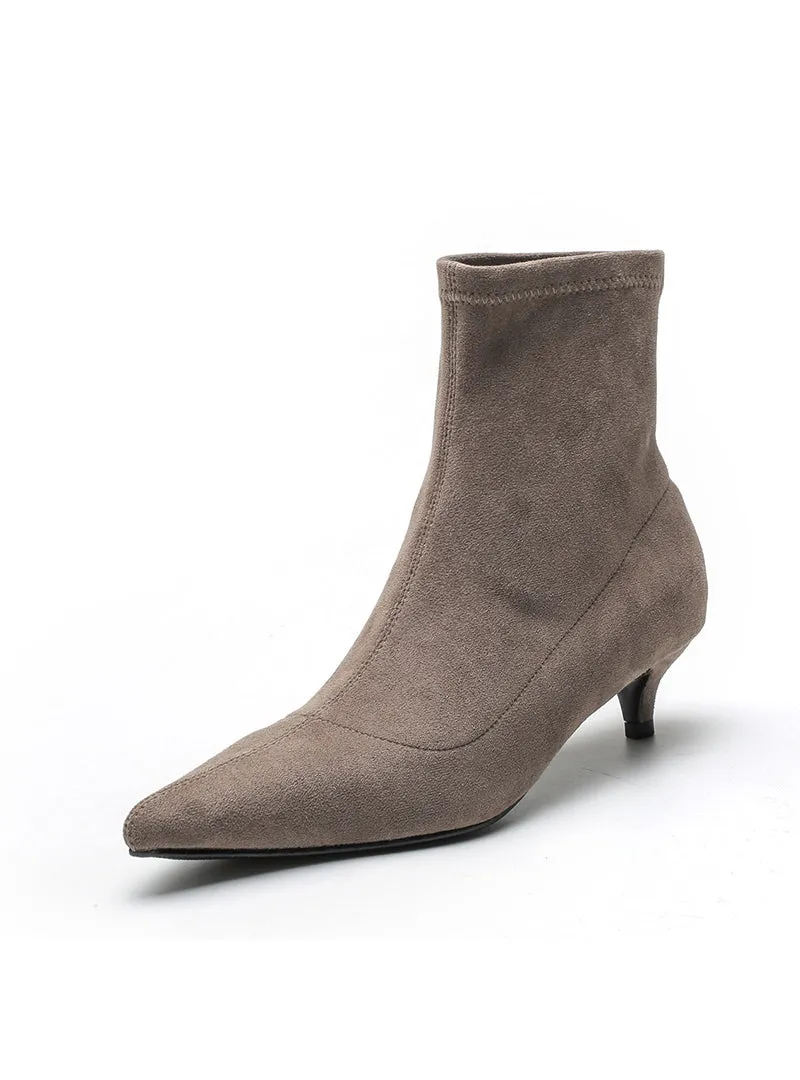 Heel Pointed Fashion Suede Fashion Boots