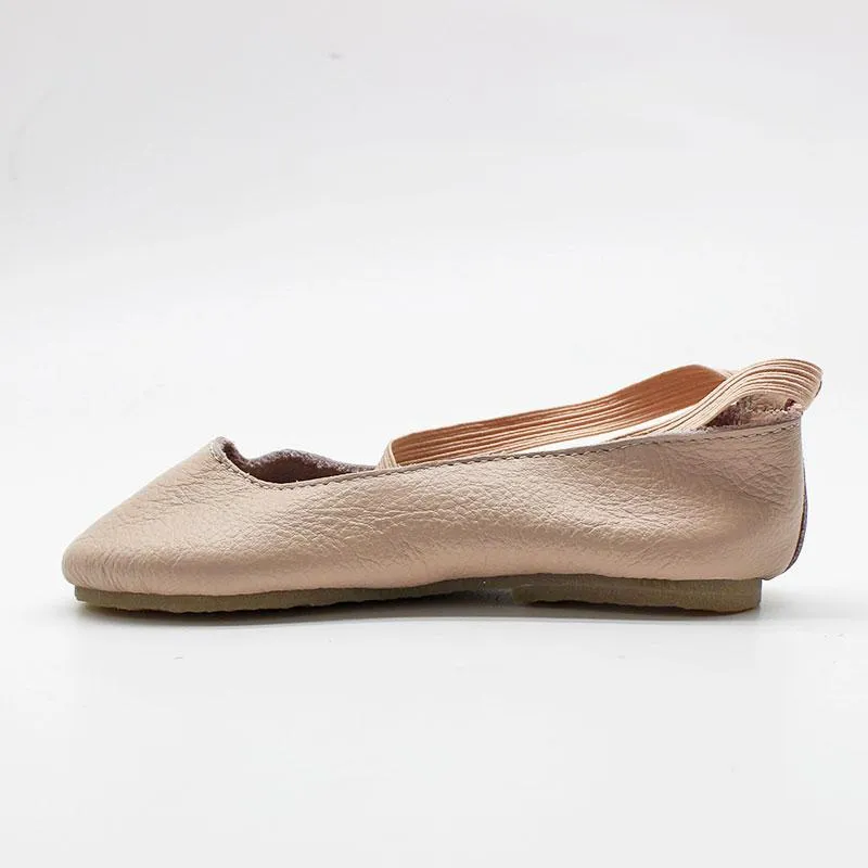 Leather Ballet Pumps | Pink