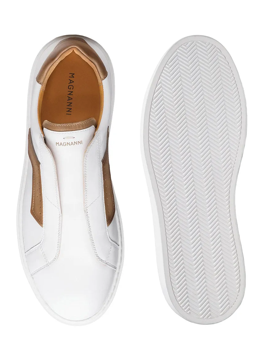 Magnanni Phoenix Slip in White/Taupe