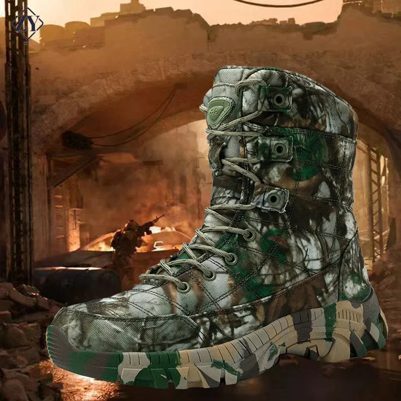 Mens Combat Tactical Military Boots Army Fan WaterProof Outdoor