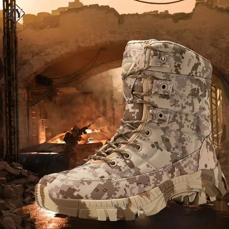 Mens Combat Tactical Military Boots Army Fan WaterProof Outdoor