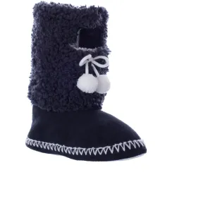 Navajo Fuzzy Slipper Boots with Indoor Outdoor Sol