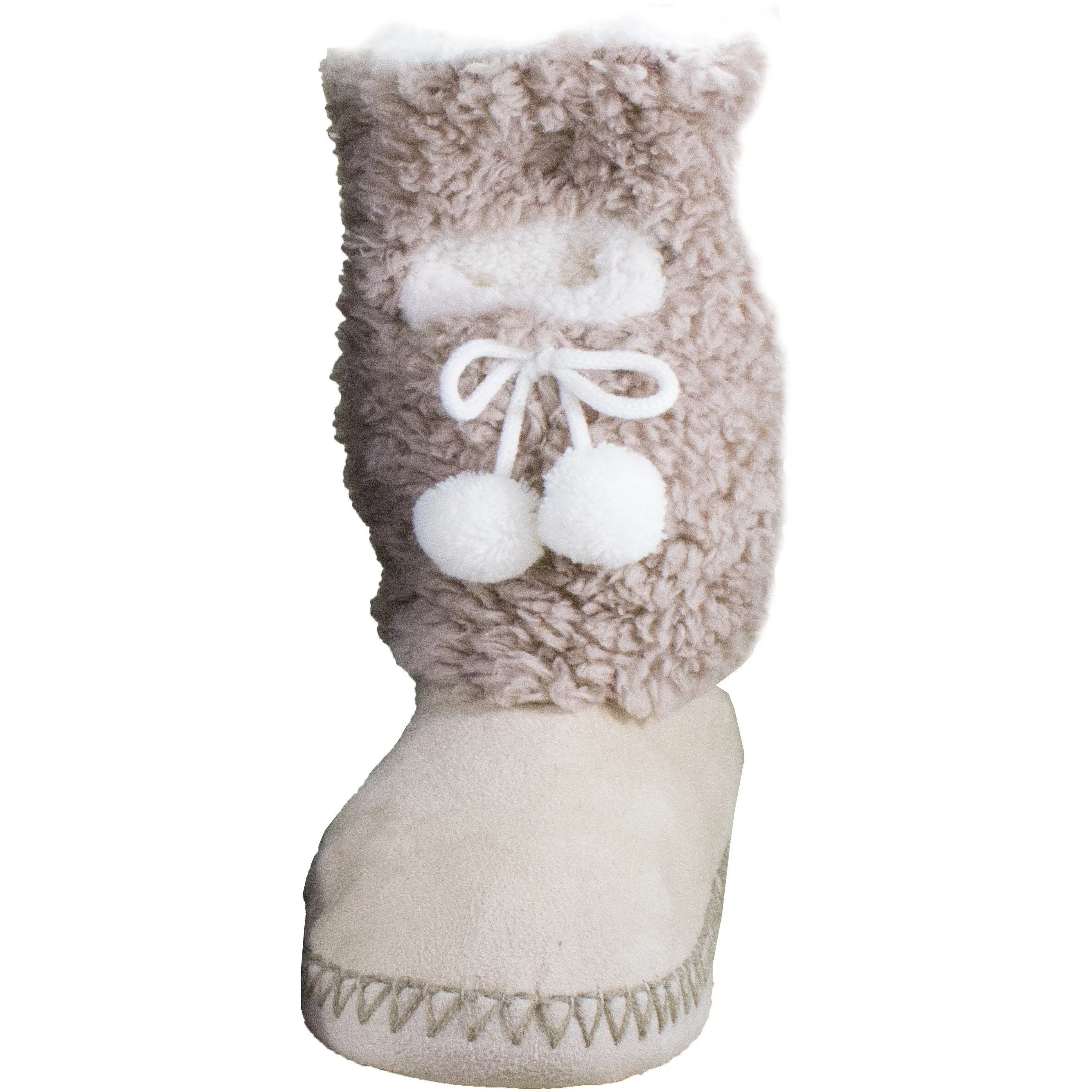 Navajo Fuzzy Slipper Boots with Indoor Outdoor Sol