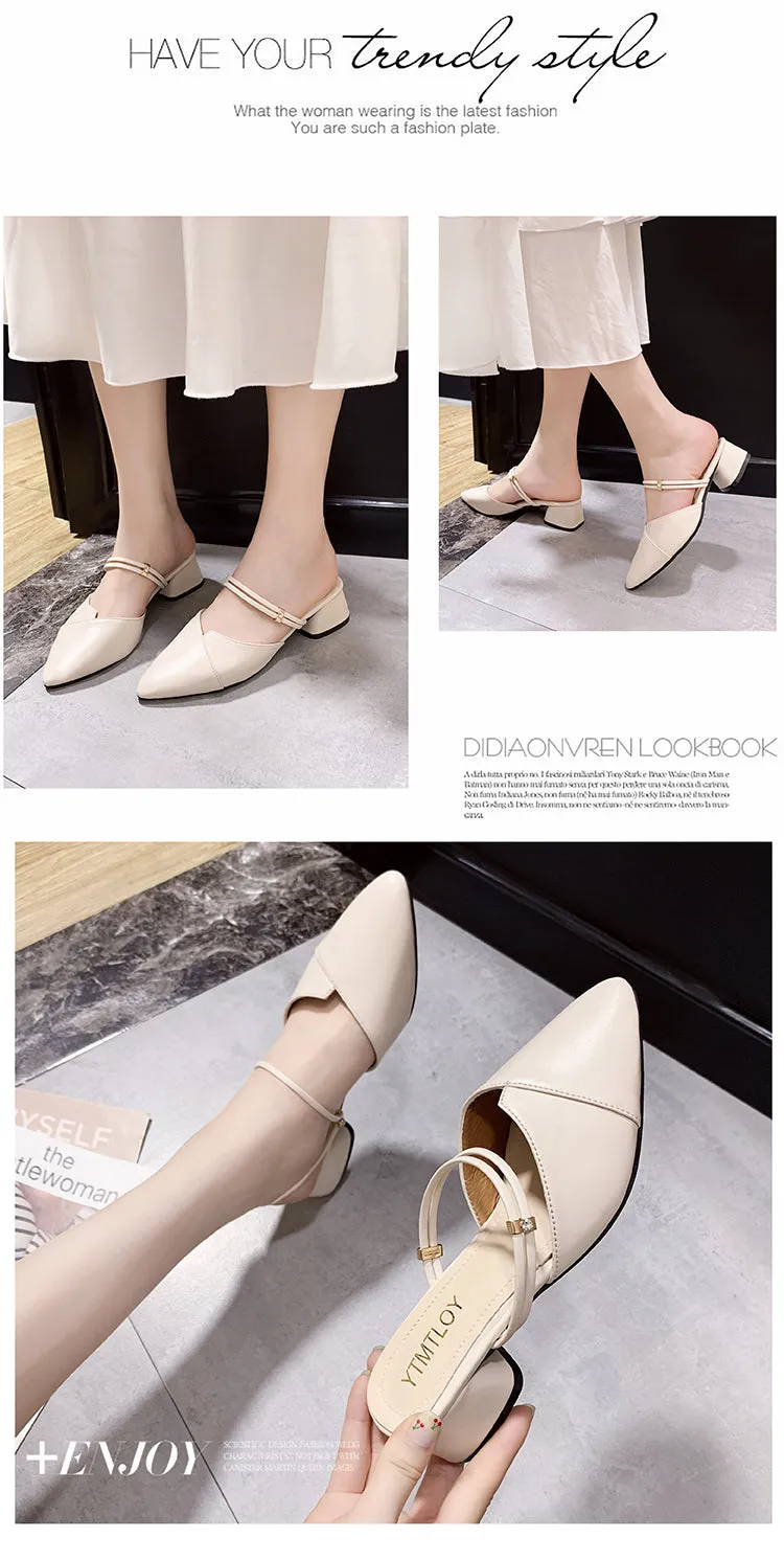 Party Women Mules Slipper Pointed Toe Sandals