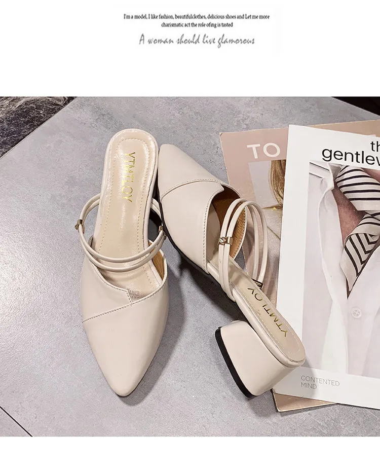 Party Women Mules Slipper Pointed Toe Sandals