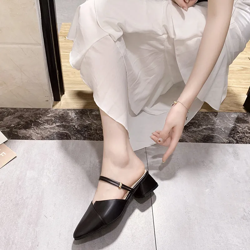 Party Women Mules Slipper Pointed Toe Sandals