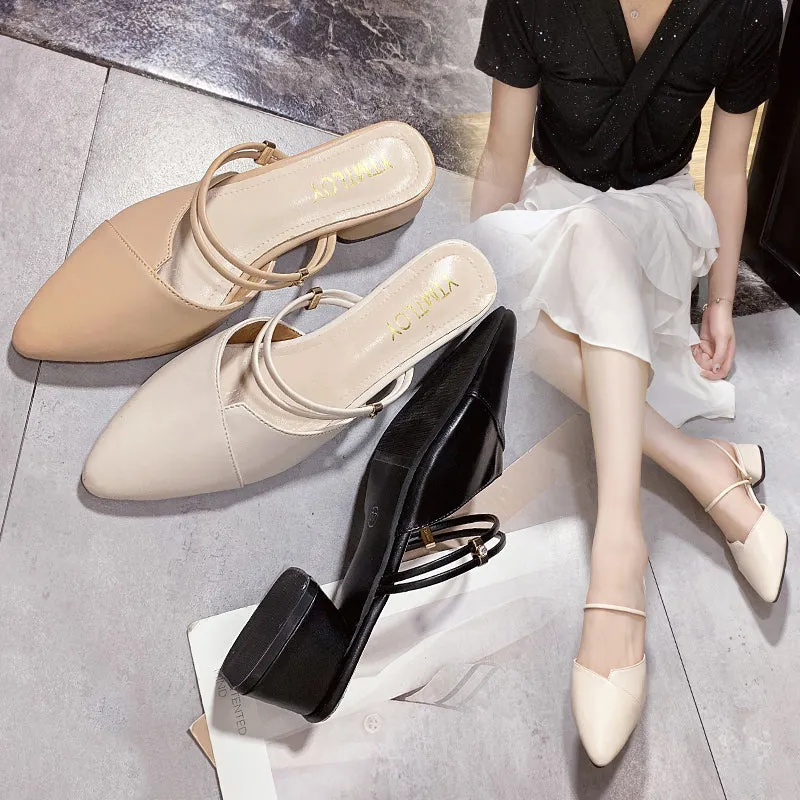 Party Women Mules Slipper Pointed Toe Sandals
