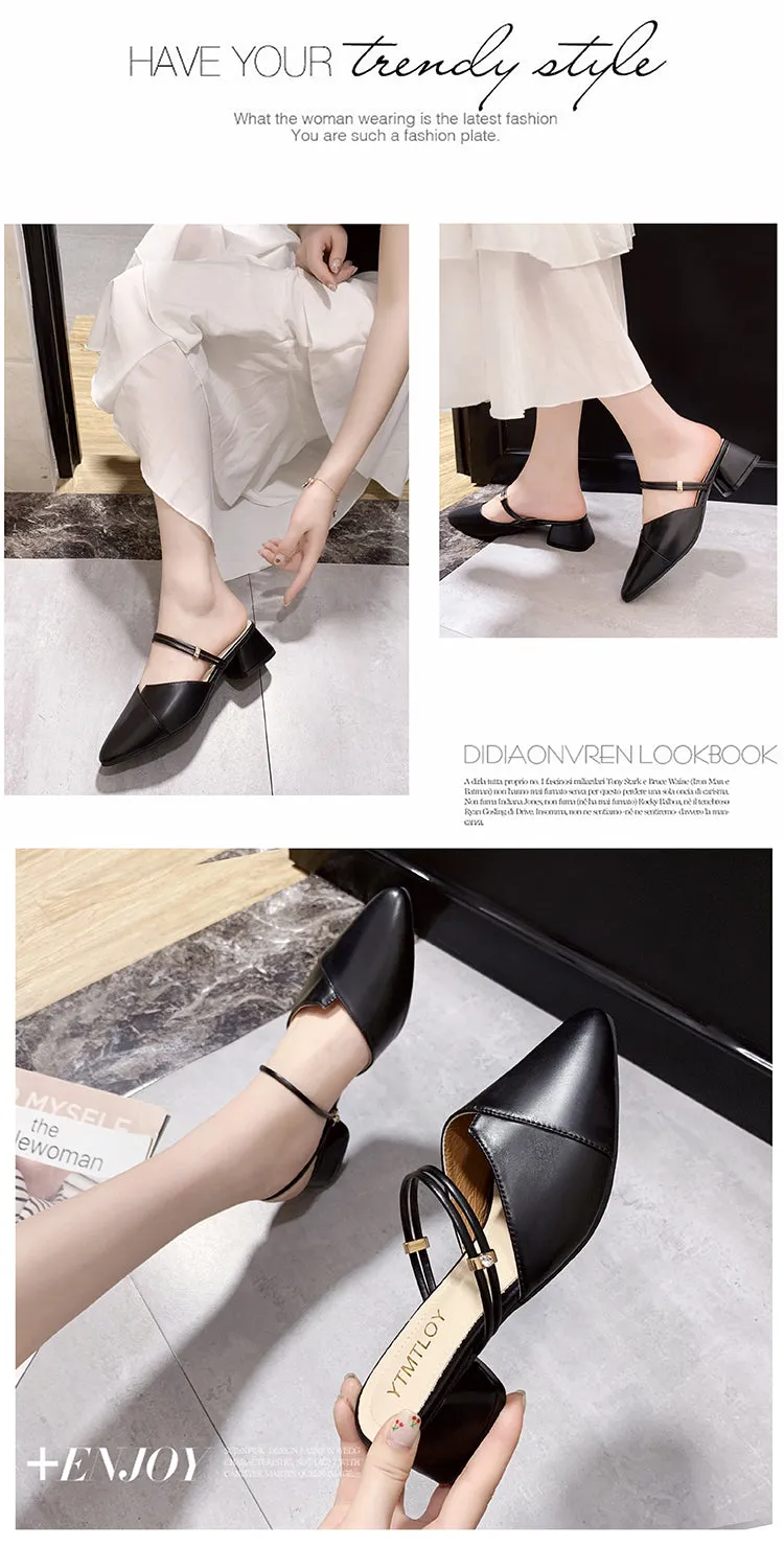 Party Women Mules Slipper Pointed Toe Sandals