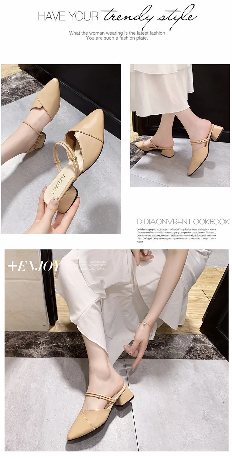 Party Women Mules Slipper Pointed Toe Sandals
