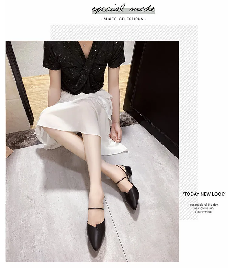 Party Women Mules Slipper Pointed Toe Sandals