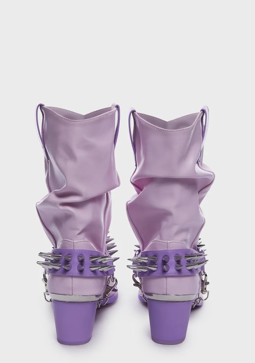 Pink Death Proof Lo Spike Cowboy Boots