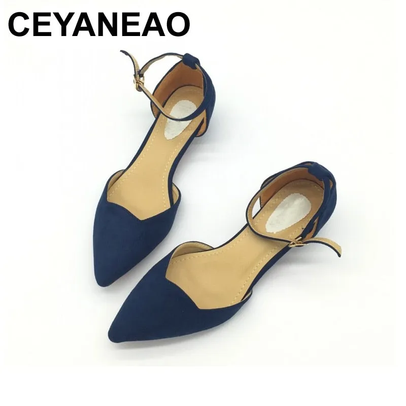 Sexy Women Buckle Strap Low Heels Pumps