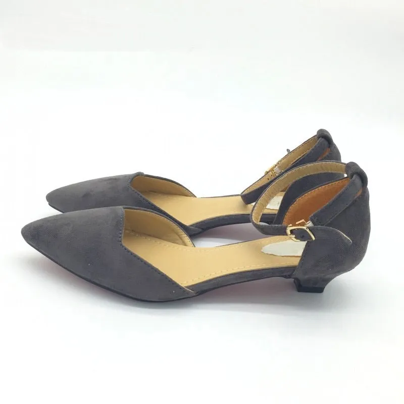 Sexy Women Buckle Strap Low Heels Pumps