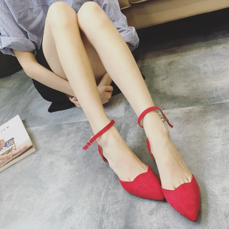Sexy Women Buckle Strap Low Heels Pumps
