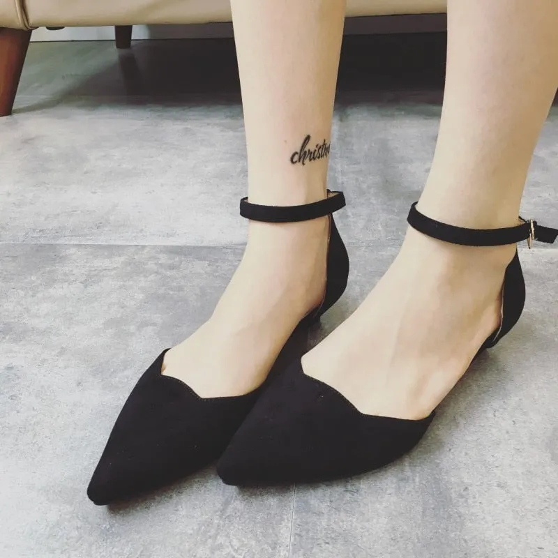 Sexy Women Buckle Strap Low Heels Pumps