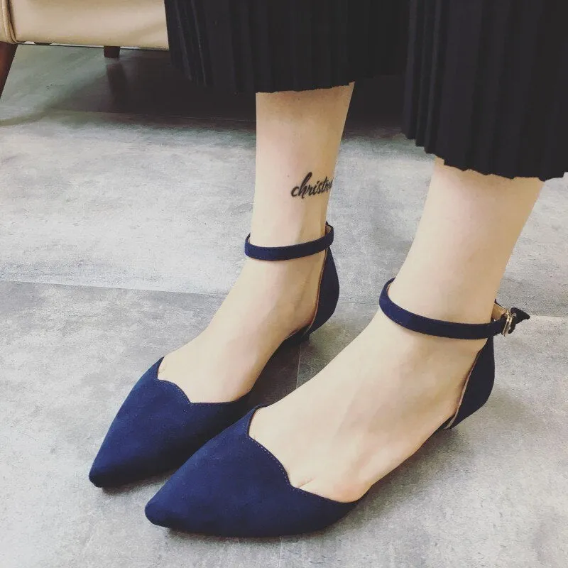 Sexy Women Buckle Strap Low Heels Pumps