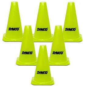 Synco Agility Training Marker Cones | Cones for Training, Fitness & Marking (Traffic Cones) 9 inch, 12 inch