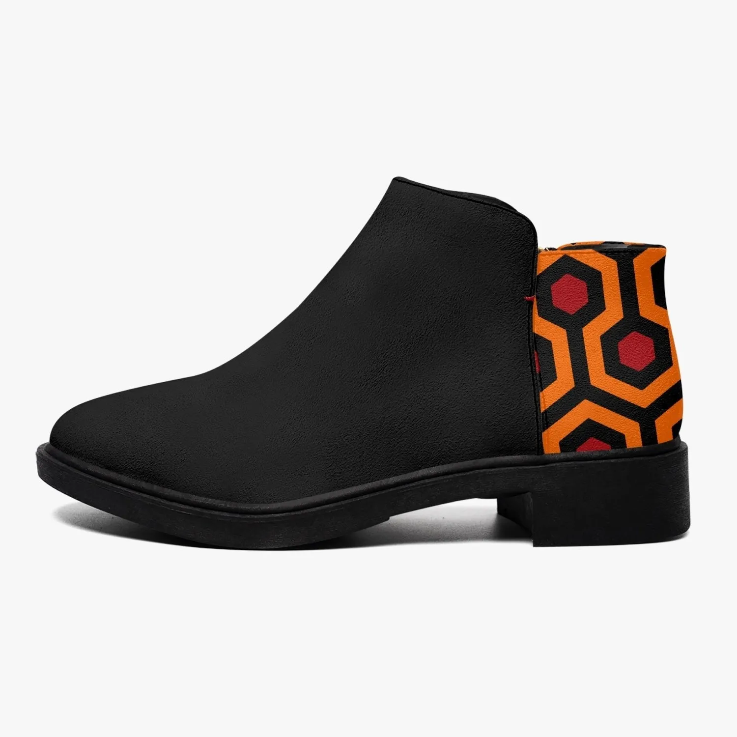 The Shining overlook Hotel Pattern Ankle Zipper Boots