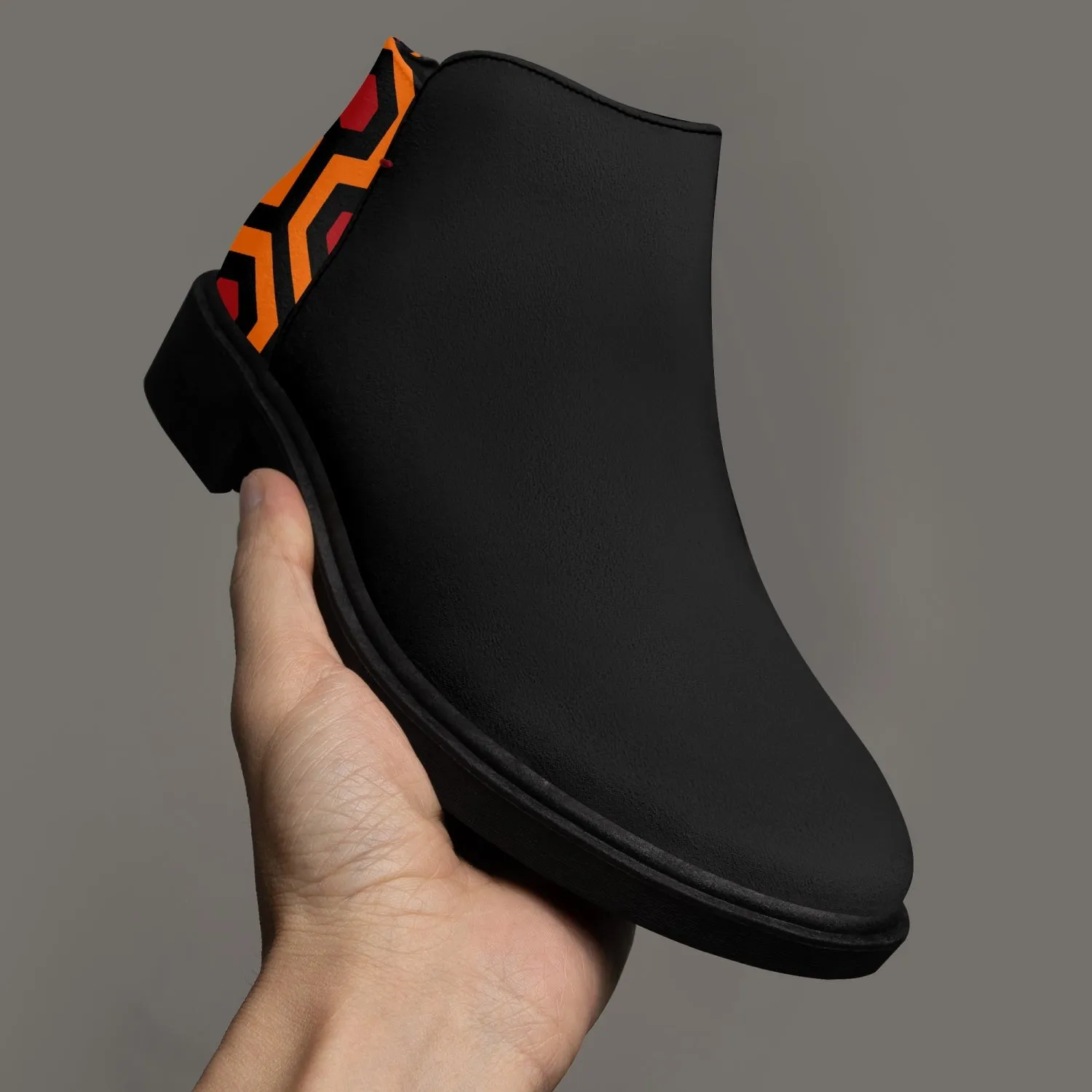 The Shining overlook Hotel Pattern Ankle Zipper Boots