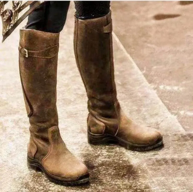 Waterproof Leather Winter Riding Boots